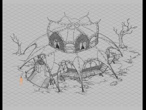 desert gobi - golden tent palace 01 Modèle 3D