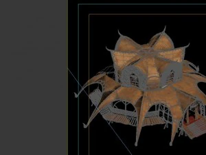 desert gobi - golden tent palace 01 3D Model
