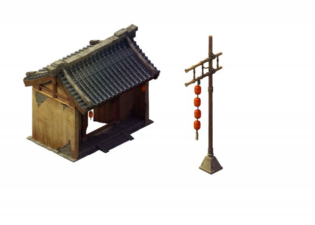 desert gobi - inn gate 3D Model .c4d .max .obj .3ds .fbx .stl .blend 