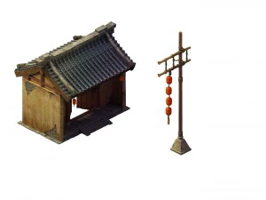 пустыня Гоби - ворота гостиницы 3D Модель