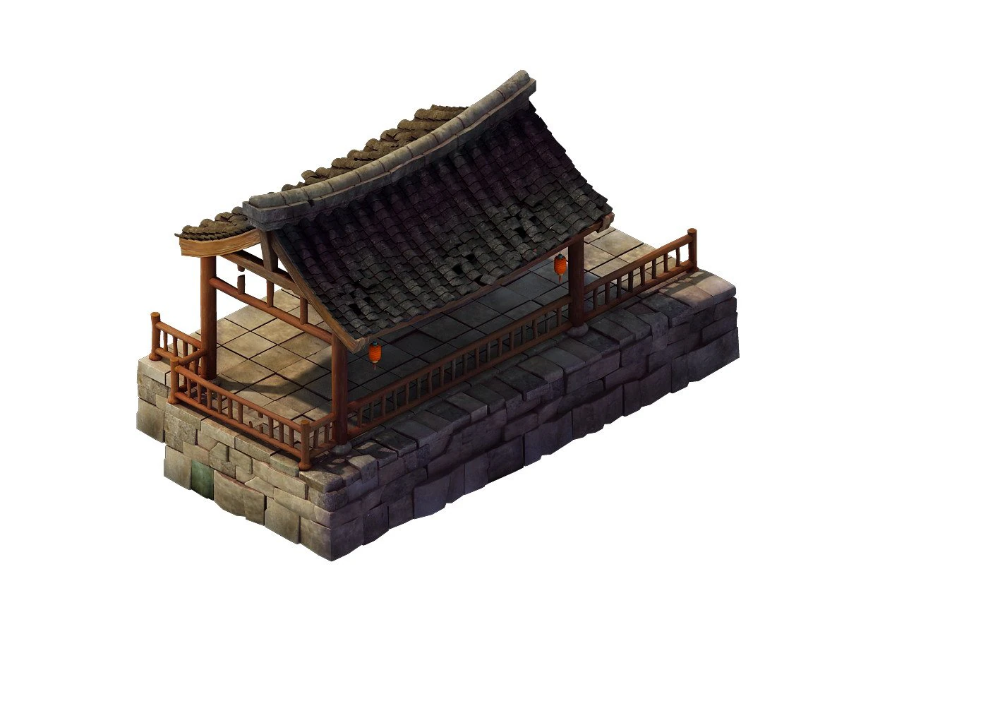 desert gobi - guesthouse gazebo 3D Model .c4d .max .obj .3ds .fbx .stl .blend 
