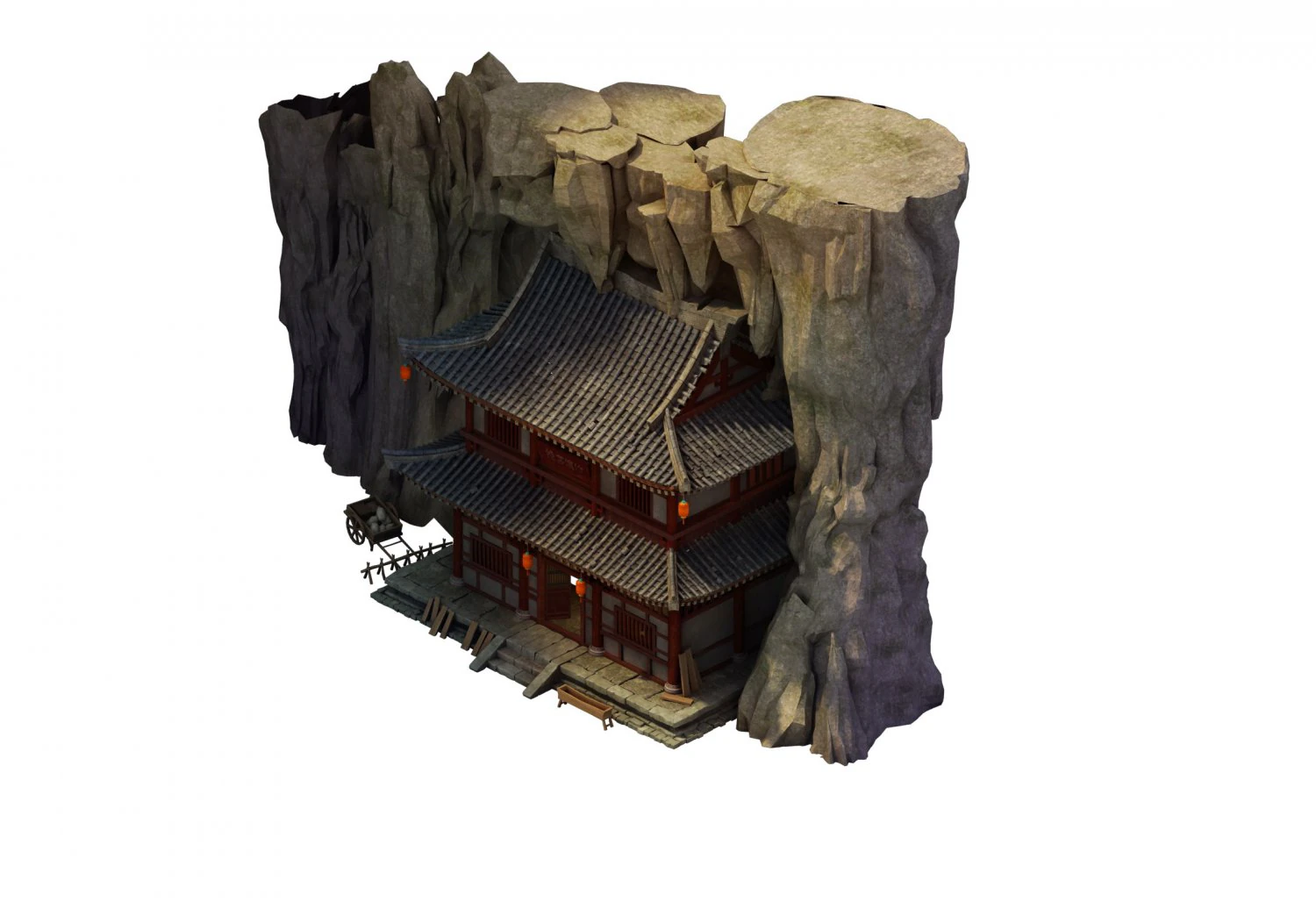 desert gobi - inn main hall 3D Model .c4d .max .obj .3ds .fbx .stl .blend 