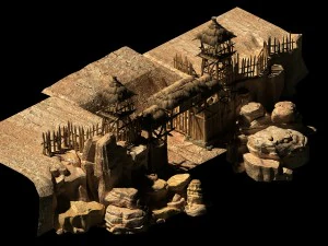desert gobi - cottage gate 01 3D Model