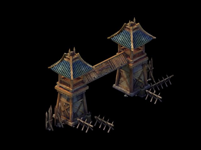 desert gobi - cottage gate 01 Model 3D .c4d .max .obj .3ds .fbx .stl .blend 