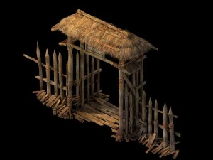 W&uuml;ste Gobi &ndash; Seitent&uuml;r des Ferienhauses 3D Modell