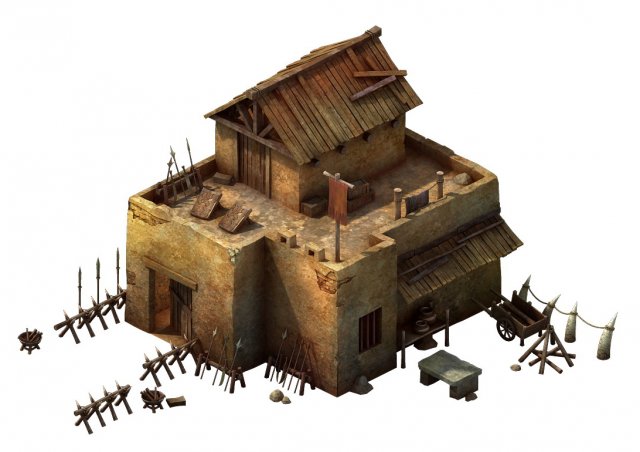 desert gobi - cottage room Modello 3D .c4d .max .obj .3ds .fbx .stl .blend 