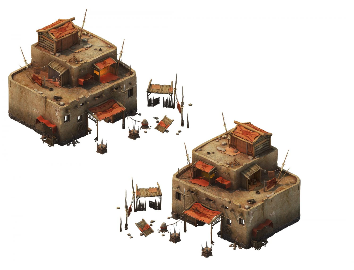 desert gobi - cottage main house 07 3D Model .c4d .max .obj .3ds .fbx .stl .blend 