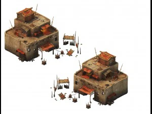 pustynny gobi - gł&oacute;wny dom domku 07 Model 3D