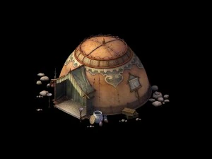 deserto del gobi - tenda a cupola 02 Modello 3D