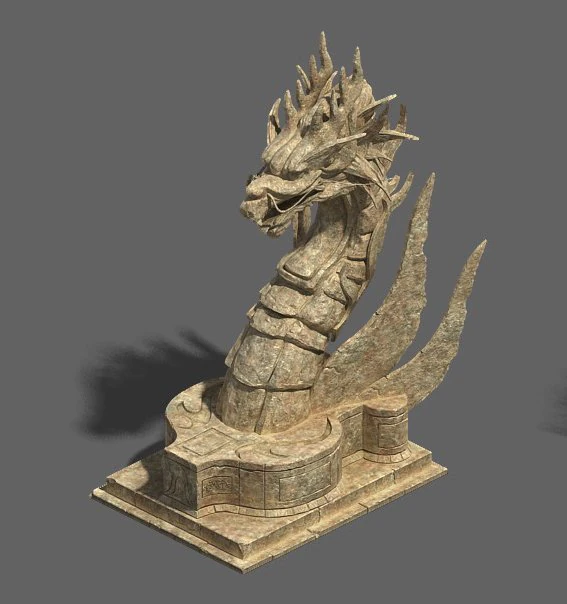 desert - stone dragon guardian beast 3D Model .c4d .max .obj .3ds .fbx .stl .blend 