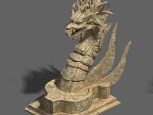 desert - stone dragon guardian beast 3D Model