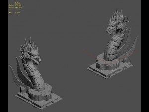 desert - stone dragon guardian beast 3D Модель