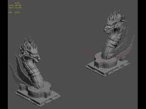 desert - stone dragon guardian beast 3D Model
