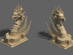 desert - stone dragon guardian beast 3D Model