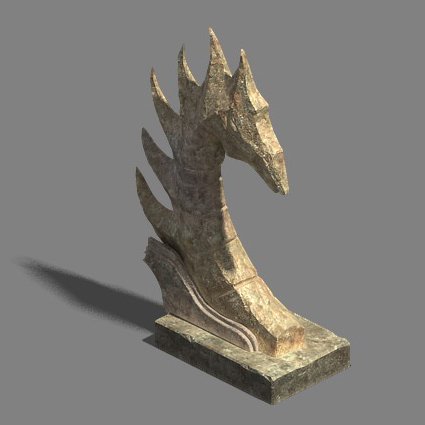 desert - stone dragon guardian beast 02 3D Модель .c4d .max .obj .3ds .fbx .stl .blend 