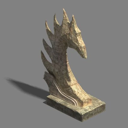 desert - stone dragon guardian beast 02 3D Model .c4d .max .obj .3ds .fbx .stl .blend 