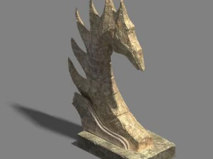 desert - stone dragon guardian beast 02 3D Model