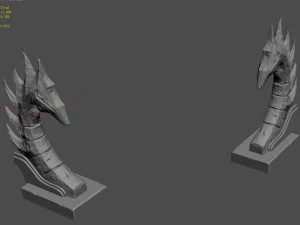 desert - stone dragon guardian beast 02 3D Model