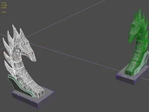desert - stone dragon guardian beast 02 3D Model