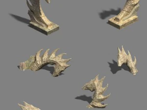 desert - stone dragon guardian beast 02 3D Model