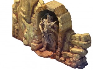 desert - statue in the stone mountain 01 3D Model