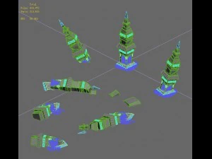 desert - leaning tower remains 3D Model