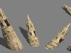 desert - remains stone pagoda 3D Модель