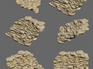 mountain wall - stone ladder 3D 모델