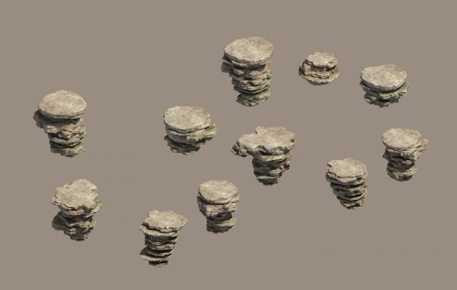 mountain wall - stone Model 3D .c4d .max .obj .3ds .fbx .stl .blend 