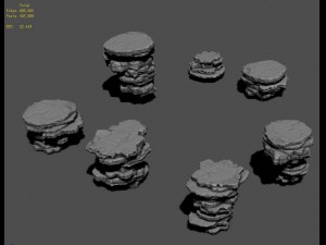 mountain wall - stone Model 3D