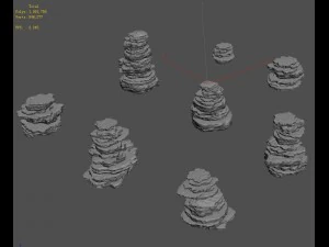 гірська стіна - камінь 02 3D Модель