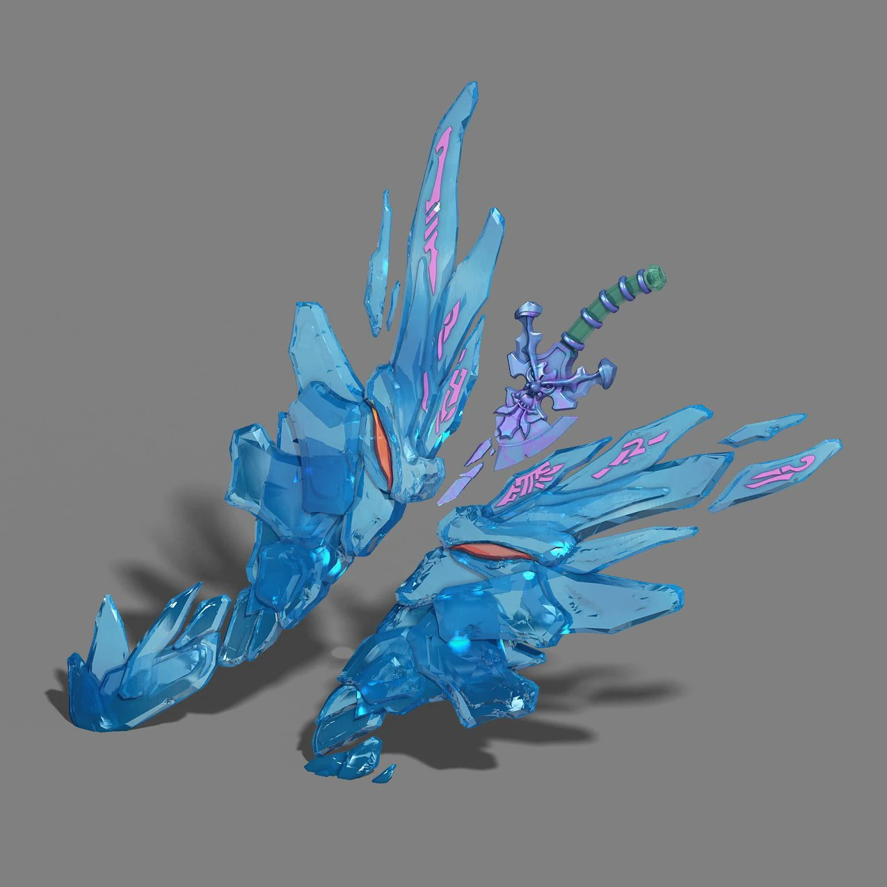 mountain - big sword 3D Model .c4d .max .obj .3ds .fbx .stl .blend 