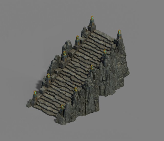 mountain - stairs 3D Модель .c4d .max .obj .3ds .fbx .stl .blend 