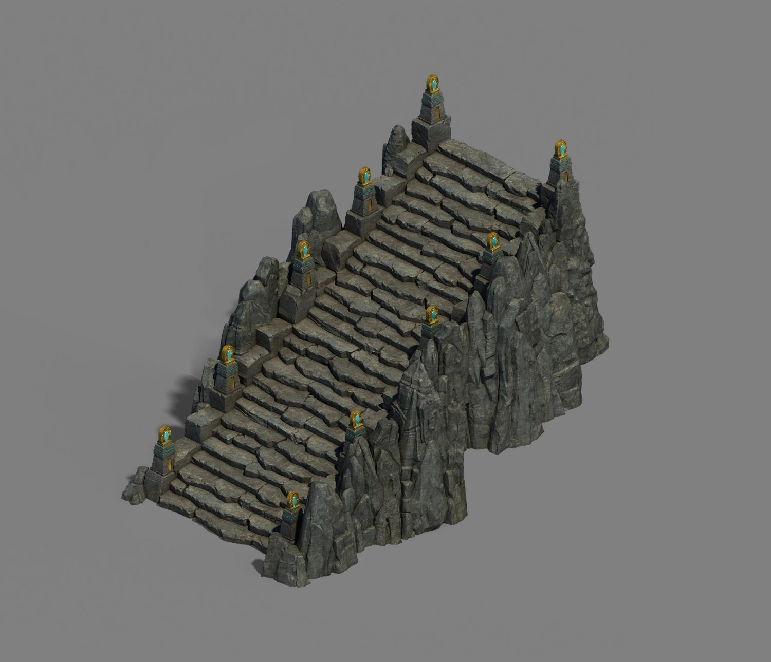 mountain - stairs 3D Model .c4d .max .obj .3ds .fbx .stl .blend 