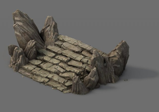 mountain - terrain stone staircase 01 3D Model .c4d .max .obj .3ds .fbx .stl .blend 