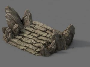 mountain - terrain stone staircase 01 3D Model