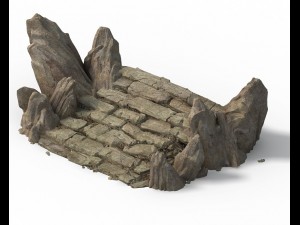mountain - terrain stone staircase 01 3D Model