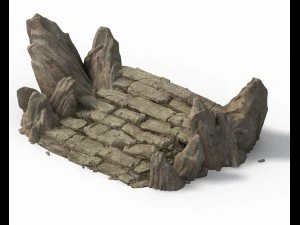 mountain - terrain stone staircase 01 3D Model