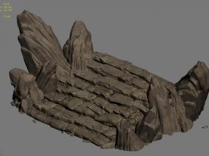 mountain - terrain stone staircase 01 3D Model