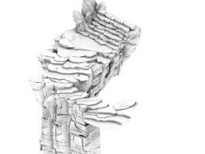 mountain - terrain stone staircase 02 Modello 3D