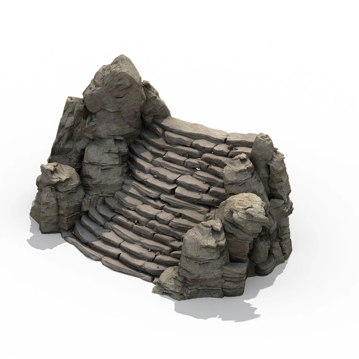 mountain - terrain stone stairs 06 3D Model .c4d .max .obj .3ds .fbx .stl .blend