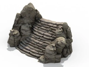 montagna - terreno scale in pietra 06 Modello 3D