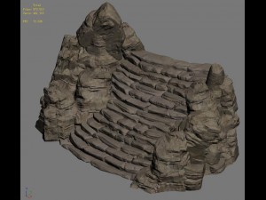 mountain - terrain stone stairs 06 3D Model