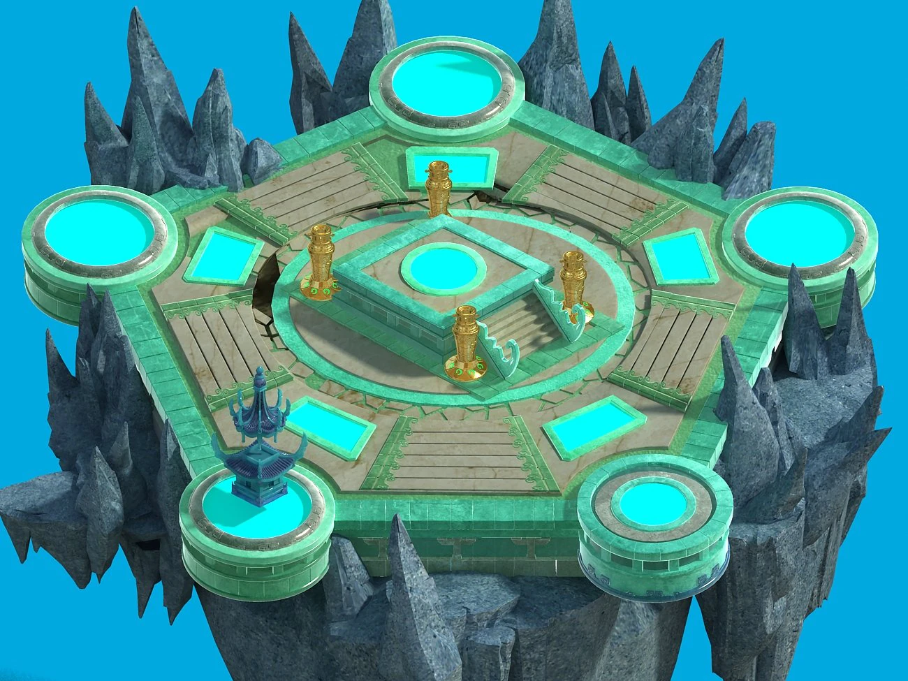 game model - ascension stage flying point 3D Model .c4d .max .obj .3ds .fbx .stl .blend 