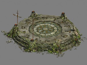 stone - round altar Model 3D