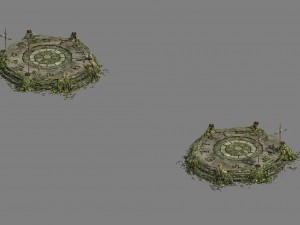 stone - round altar Model 3D