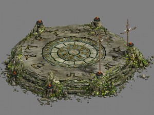 stone - round altar Model 3D