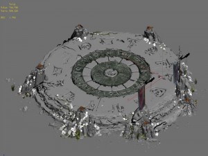stone - round altar Model 3D