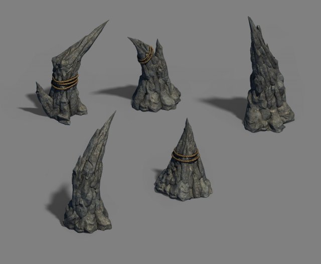 stone pillar - stone teeth Model 3D .c4d .max .obj .3ds .fbx .stl .blend 
