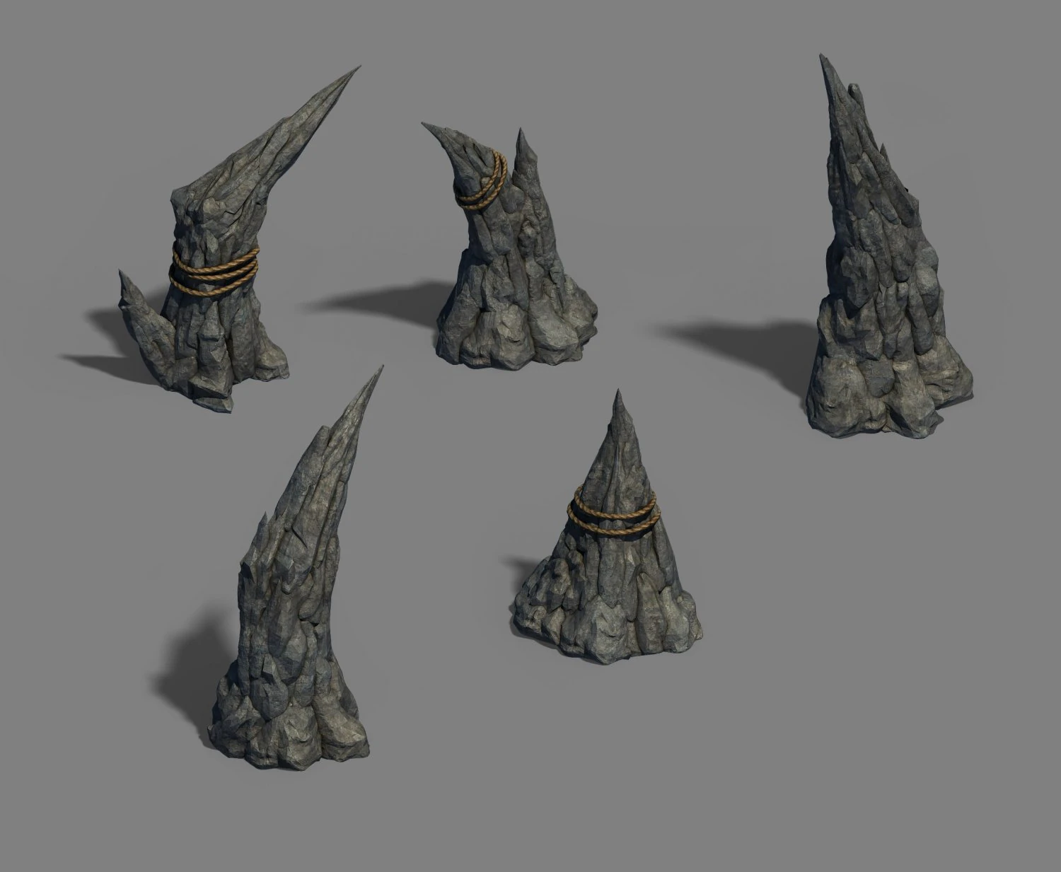 stone pillar - stone teeth 3D Model .c4d .max .obj .3ds .fbx .stl .blend 
